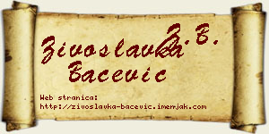Živoslavka Bačević vizit kartica